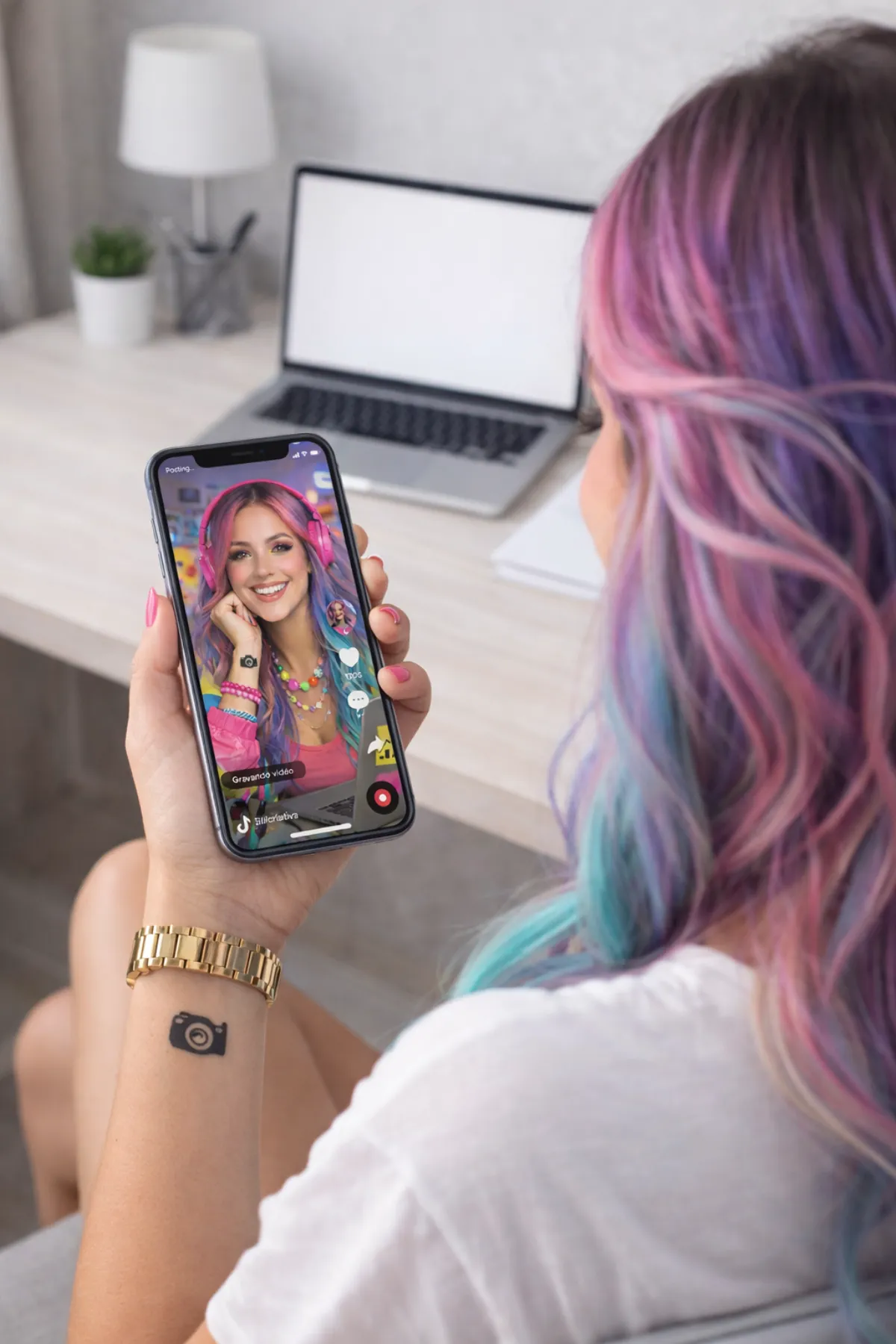 Lili Criativa planejando conteúdo