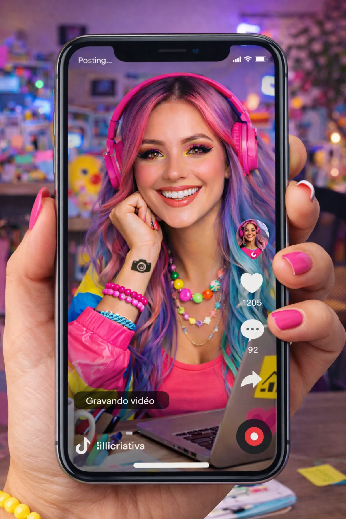 Fotógrafa com resultados positivos