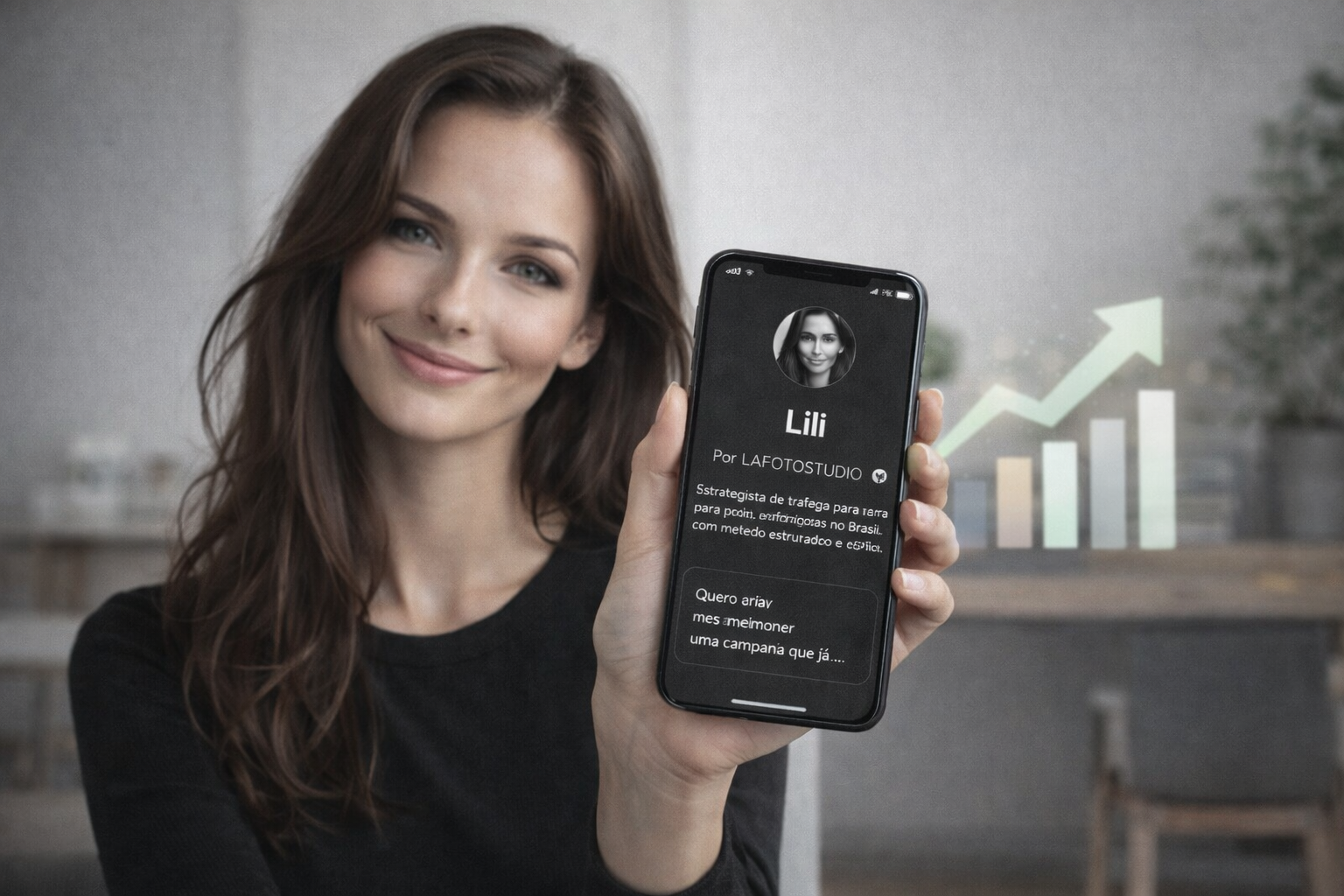 Interface da Lili no celular mostrando orientação passo a passo